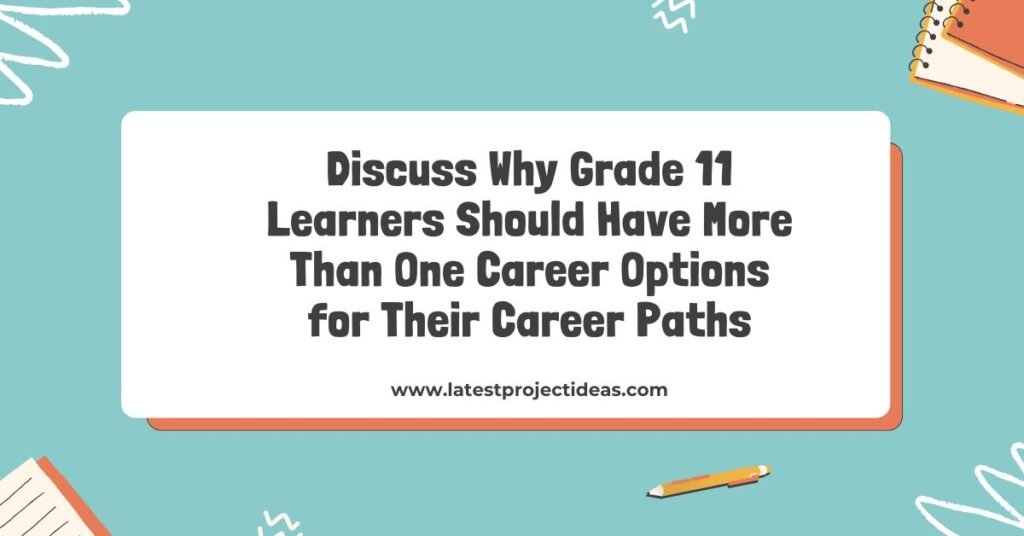 Discuss Why Grade 11 Learners Should Have More Than One Career Options for Their Career Paths